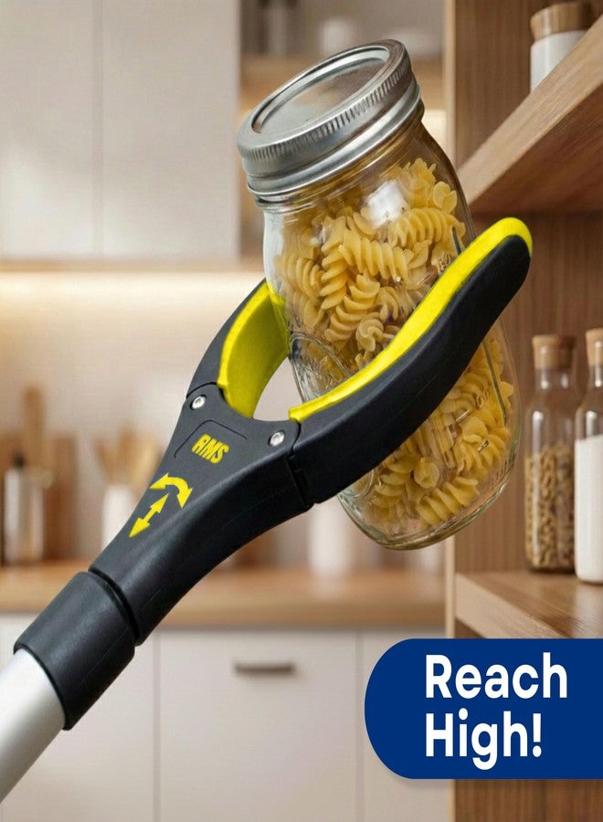 RMS 2-Pack 32 Inch Extra Long Grabber Reacher with Rotating Jaw - Mobility Aid Reaching Assist Tool (Yellow) - Image 3